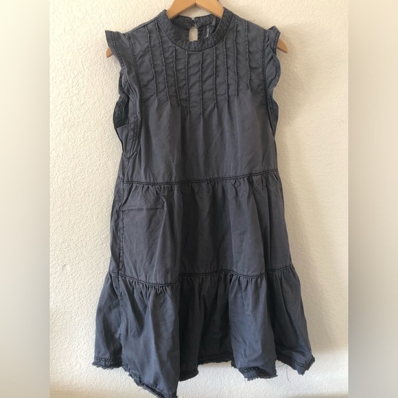 Anthropologie Jenee Tiered Tunic Mini Dress in Gray - Size Medium - Picture 2 of 9